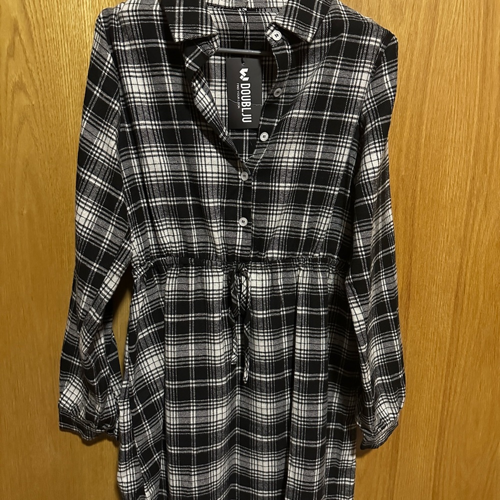 Womens flannel shirt dress size small NWT